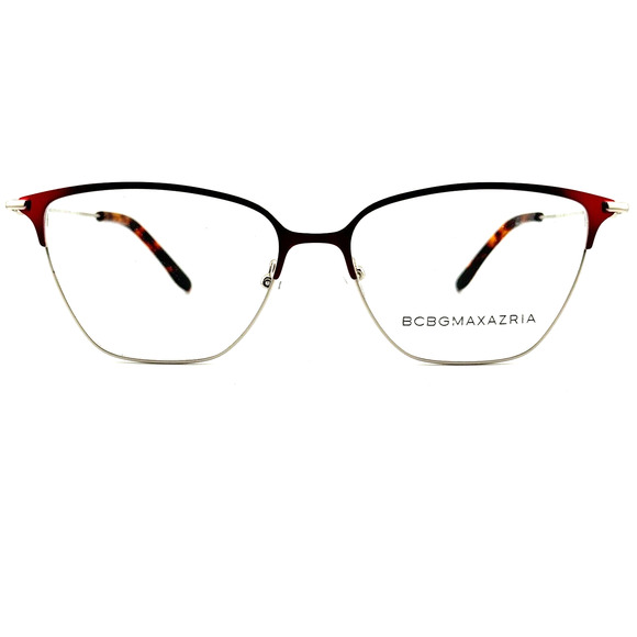 BCBGMAXAZRIA Eyeglasses Italy Henley Red Tortoise Silver 54/15/135 H13431 - Picture 1 of 7